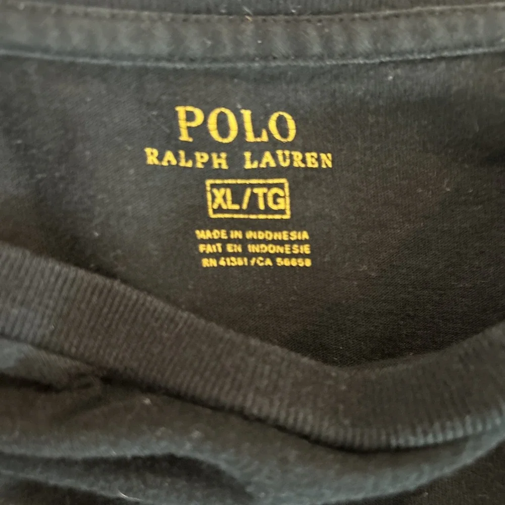 Polo By Ralph Lauren T Shirt Men's Short Sleeve XL Black 100% Cotton‎